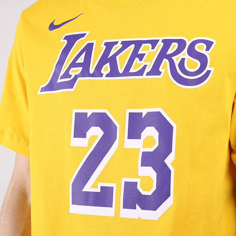мужская желтая футболка Nike NBA Los Angeles Lakers Tee CV8528-730 - цена, описание, фото 2